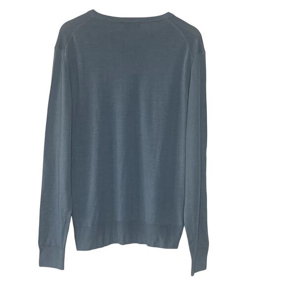 Allen Edmonds 100% Merino Wool Blue V-Neck Formal Designer Sweater Men's‎ M NWT - Picture 2 of 8